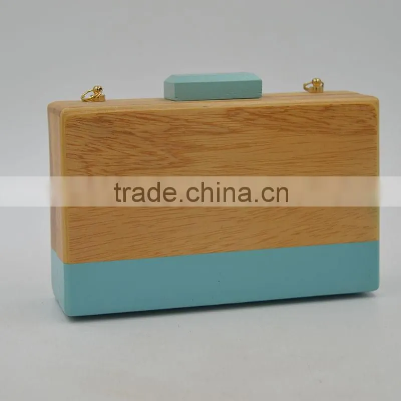 New Fashion Women Wooden Bag Box Bags Female Wood Clutch Bag Ladies Handbag Small Day Clutch Hollow out Evening Bags