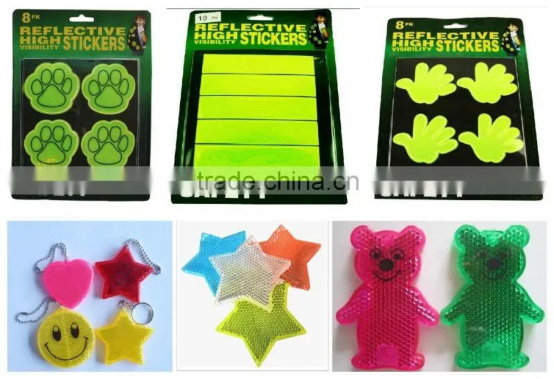 PVC safety reflective material product smile reflective sticker