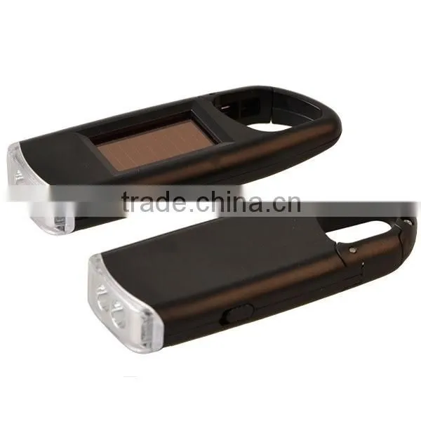 Personalized Light Solar Power Key Chain Flashlight With 2 LED