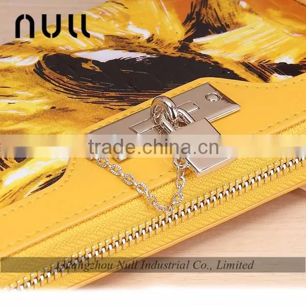 Ladies popular design real good leather printed wallet