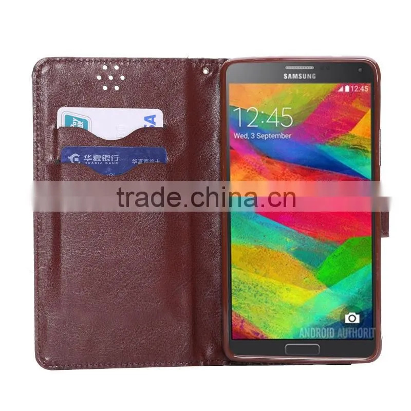 New style leather case cover, For samsung galaxy note 4 flip leather case cover D0158