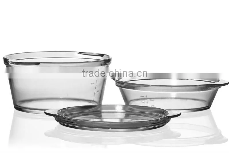 new design Pyrex glass Microwave casserole dishes with glass lid