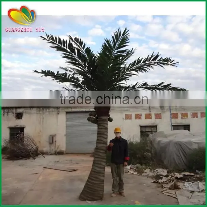 Decorative plastic tree artificial coconut tree fiberglass artificial coconut tree