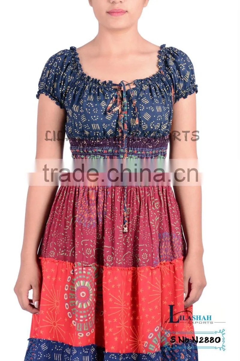Rayon Mandala short Dress maxi tube dress fashion summer dress