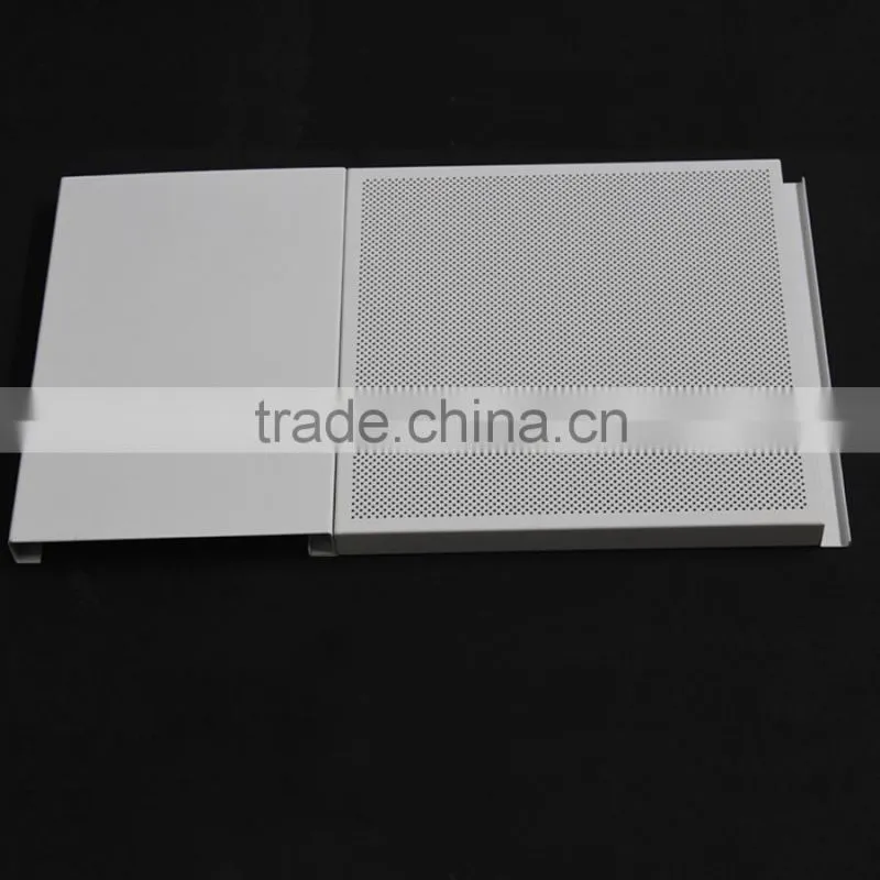 Round Straight Perforations Suspended Metal Ceiling Aluminum K shaped Expansive Ceiling