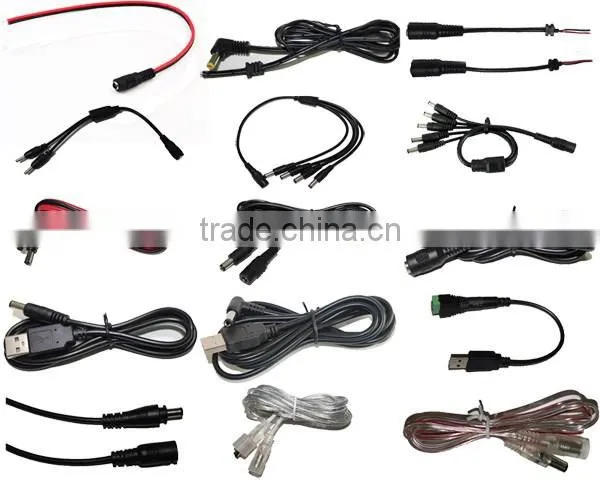 2.1*5.5mm dc camera power connector male dc plug with terminal screws