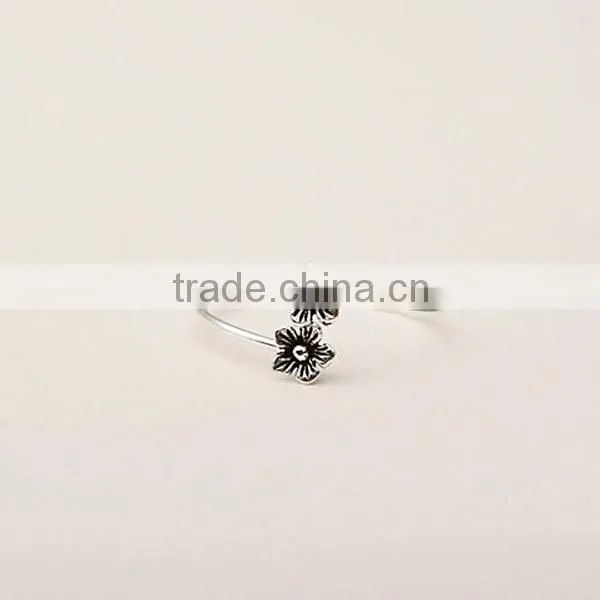 girl flower design antique jewerly 925 titanium silver