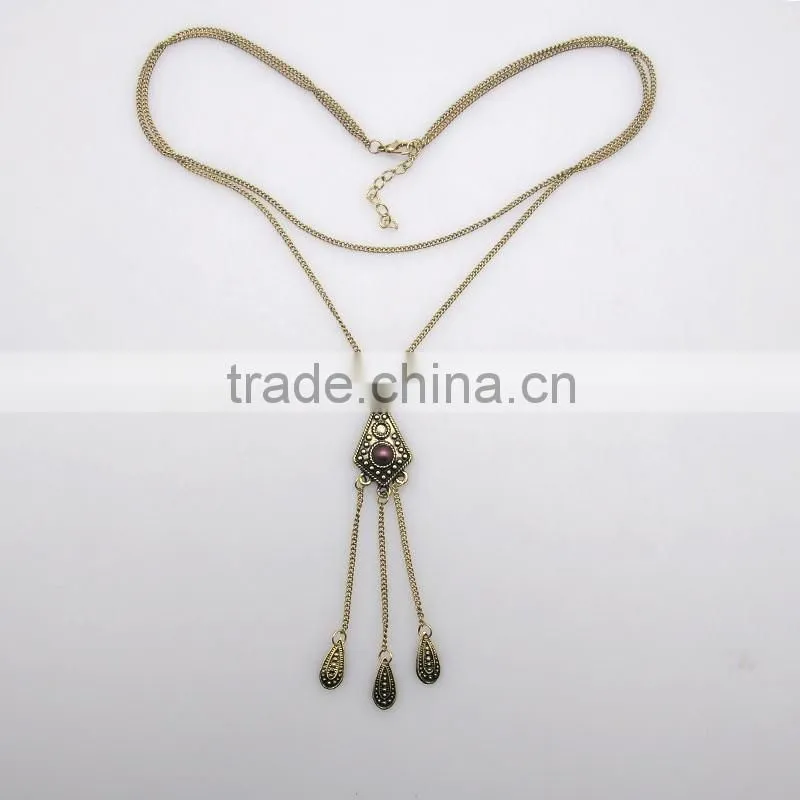 Retro fashion simple waterdrop tassel necklace, necklaces jewelry