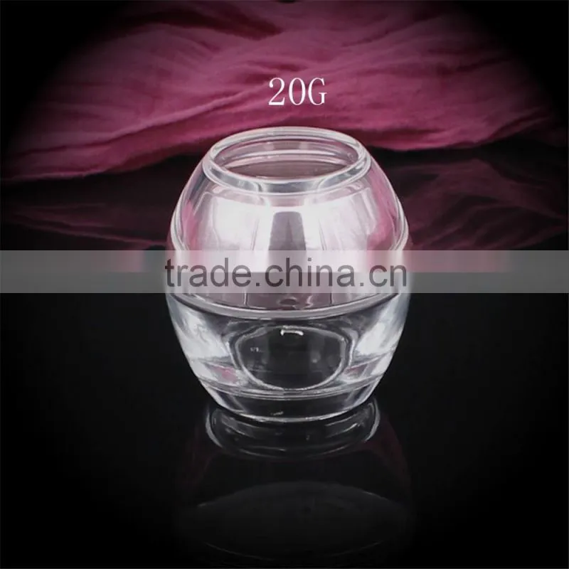 high end 20g pink glass cream jar