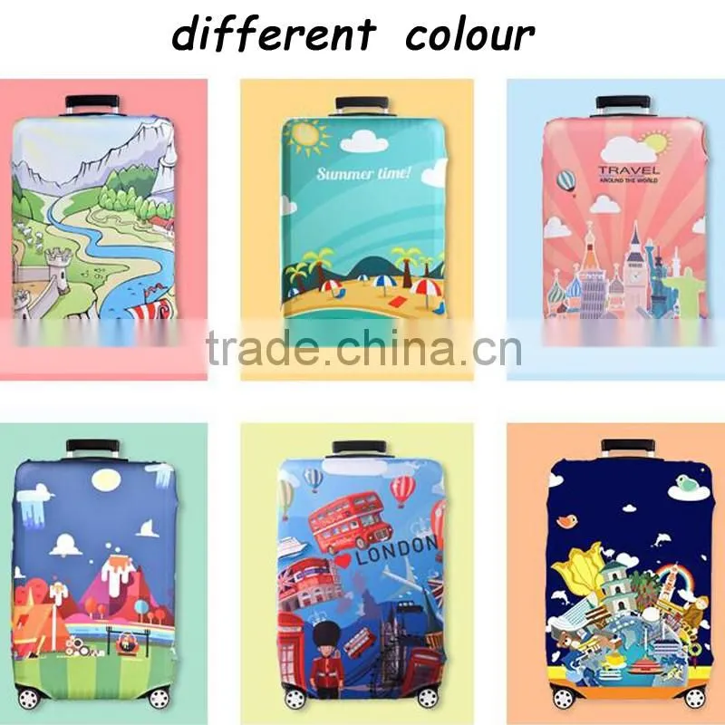 Packaging & Shipping Fashion Custom Printing Polyester Spandex Luggage Cover Trolley Bag Protective Cover