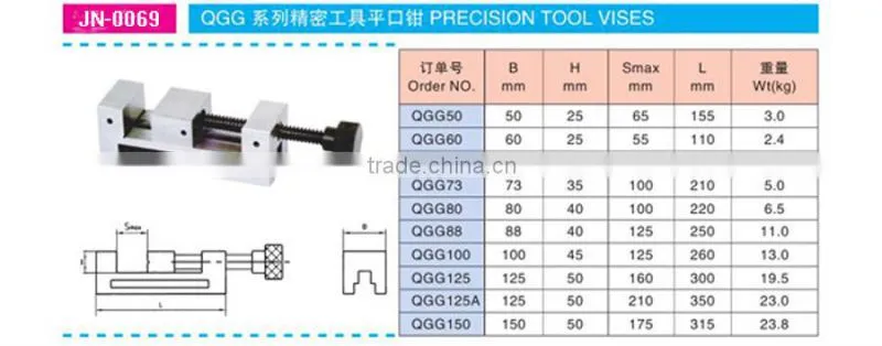 CNC QKG/QGG Precision tool clamping vise tool types of vices
