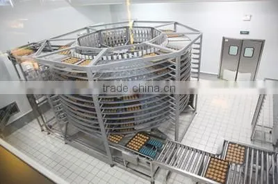 Motorized plastic modular belt spiral conveyor/powered screw conveyor