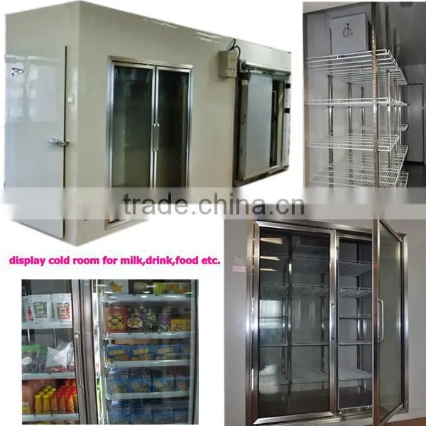 Polyurethane insulated glass door freezer storage supermarket cold room