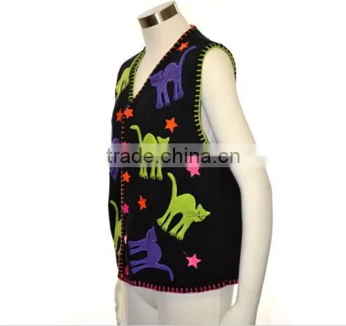 sweater vest for old women,women button sweater vest wholesale in 2015