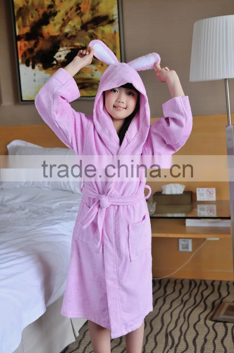 High Grade children bathrobe with hat