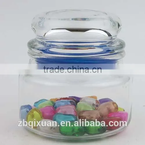 Round Clear Glass Candle Jar with Glass Lid