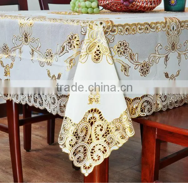 GOLDEN Crochet Vinyl Lace Table cloth - 60*90"