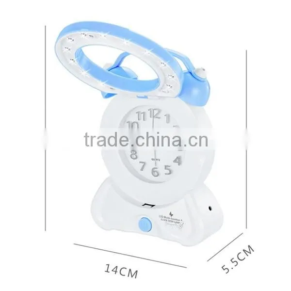 High quality 2016 wholesale LED Desk Lamp with Alarm Clock Modern Bedroom/Living room LED night Light with clock