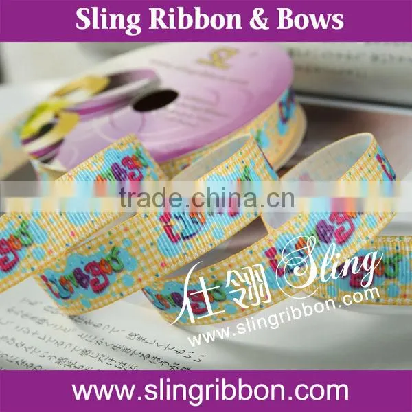 100% Polyester Grosgrain Heat Transfer Printed Ribbon