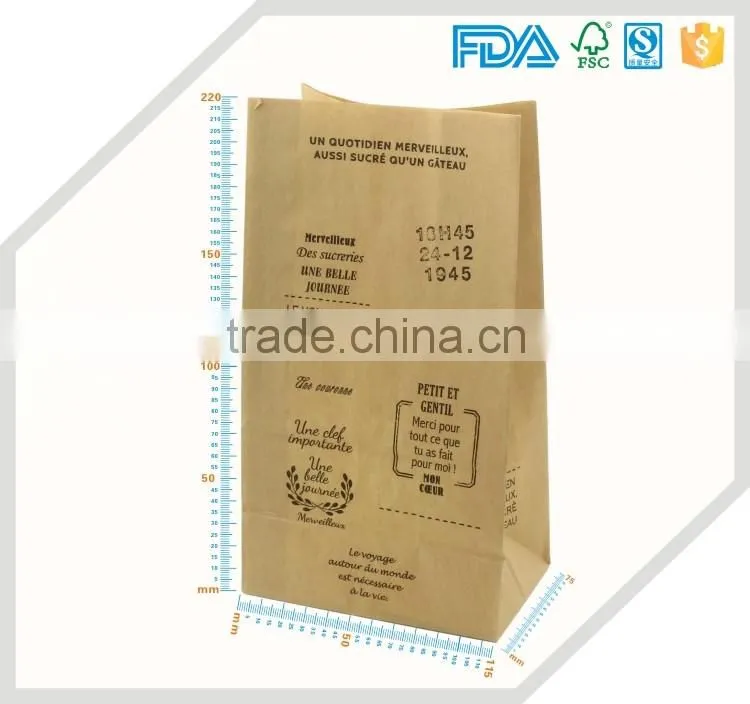 kraft bakery paper bag,flat bottom bread paper bags