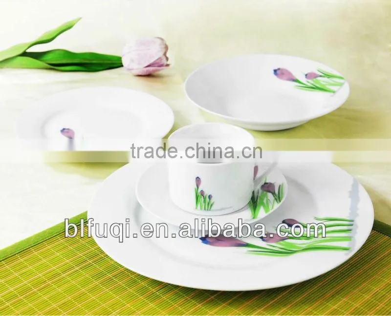 Elegance Porcelain Ceramic square dinner sets porcelain tableware dinnersets with nice flower crockery items dinnerware sets