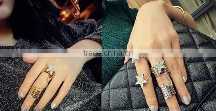 Stone jewelry rings five-pointed star sex ring