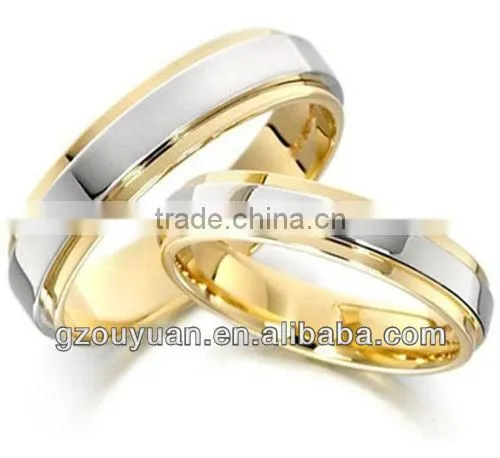 Beautiful 18K 24K Gold plated Tungsten Carbide weddings ring