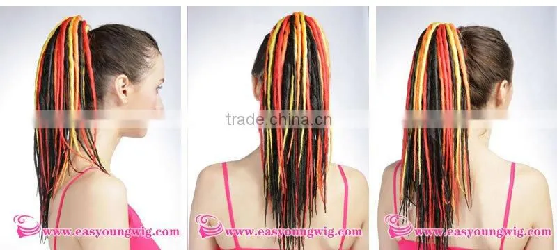 Dreadlock ponytail hairpieces, claw clip braids hair extension