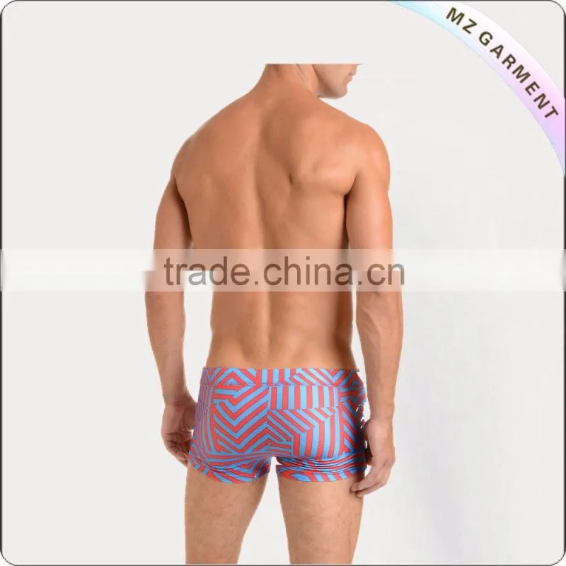 Navy print tied mens swim briefs