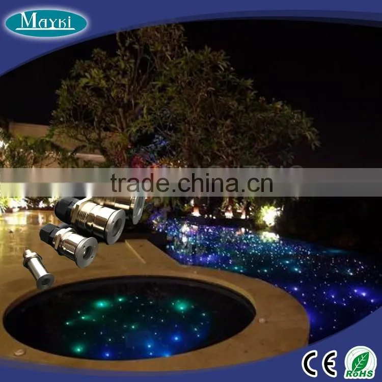 LED swimming pool light with end light optic fiber with black pvc sheated and illuminator 80w fiber optic