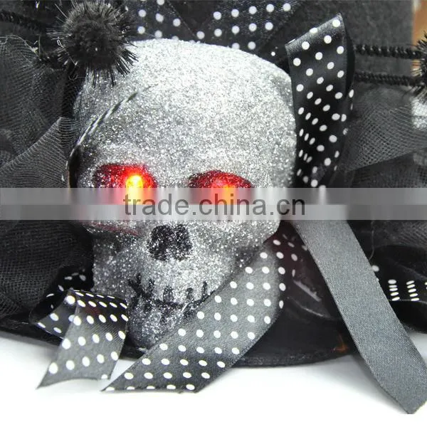 2013 Hot Sale Glittter Led Skull Halloween Party Top Hat