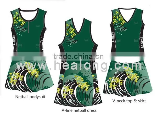 purple and white sublimation netball wear, breathable netball uniforms, cheap netball dresses