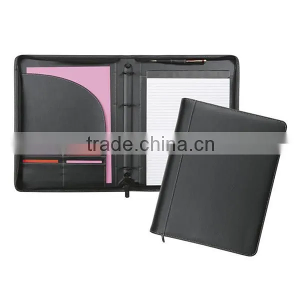 2015 zipper ring binder leather portfolio