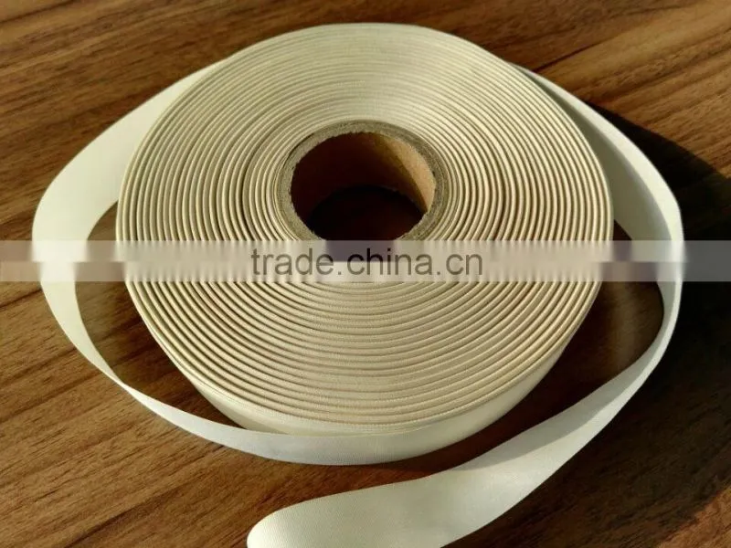 Intermingled polyester plain woven satin ribbon for high quality label