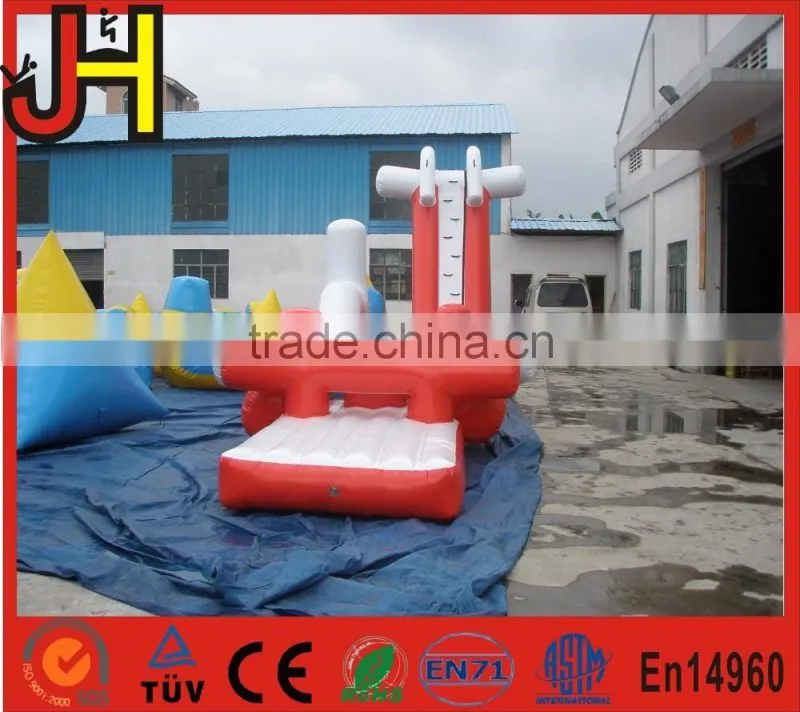 Giant inflatable triangle water slide with three parts