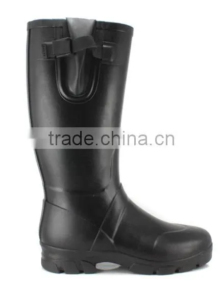Men's farming black rubber rain boots
