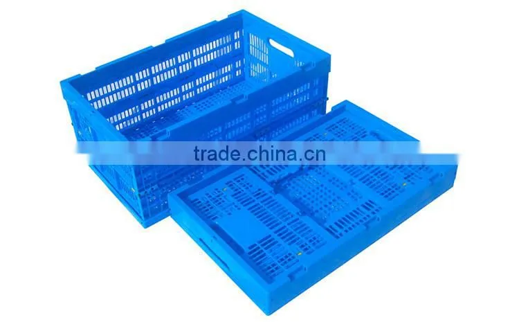 Large capacity stackable plastic material foldable transport crate