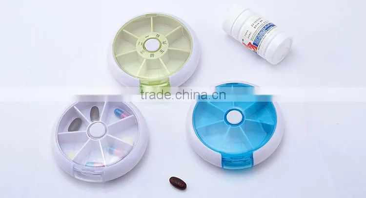 2016 promotion customized portable plastic storage round pill box