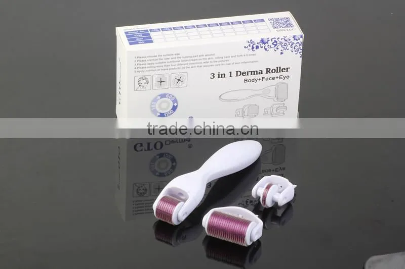 GTO factory wholesale high quality 3 in 1 derma roller micro needle roller meso roller