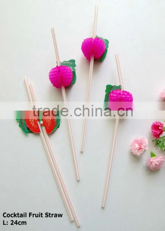 Plastic straw (with peach)
