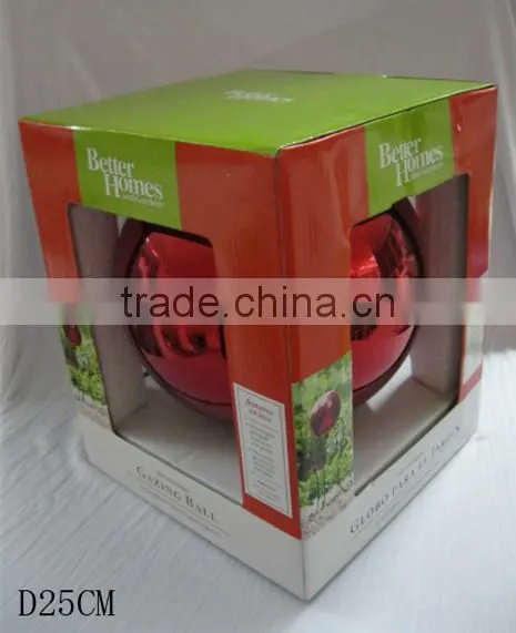 hand blown glass ball with metal stand,garden globe, large plating solid color ball