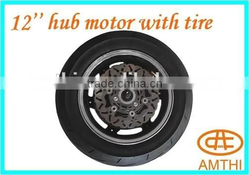 electric motorcycle motor, 10''hub motor with tyre,high power motorcycle motor