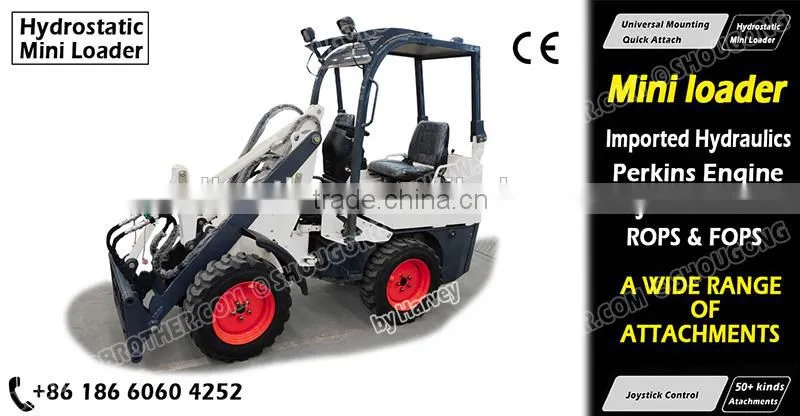 Shougong Narrow mini Loader, hydrostatic loader with Sauer hydraulics