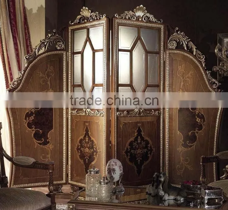 European noble solid wood hand carved bedroom furniture six doors wardrobe