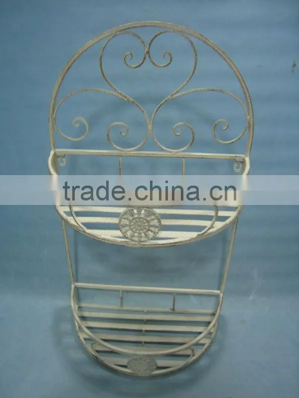 Very Nice Folding Vintage Wrought Irons Antirust Metal Outdoor 4-Tier Wall Rack