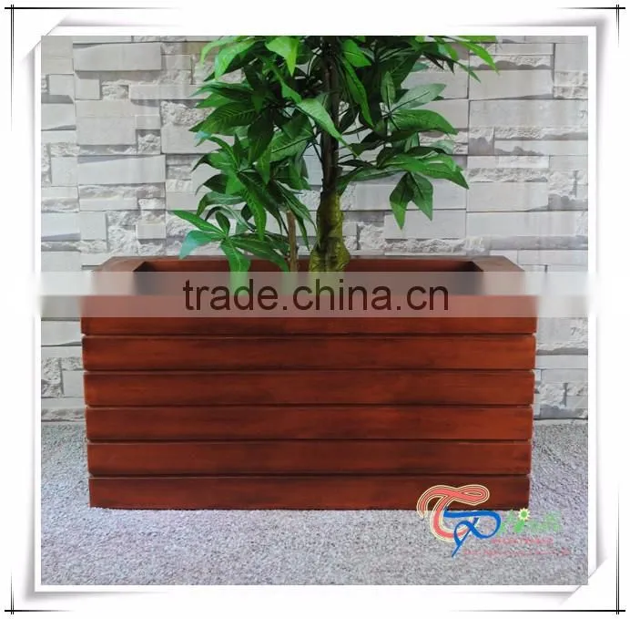 Fiberglass Stone Square Plant Container