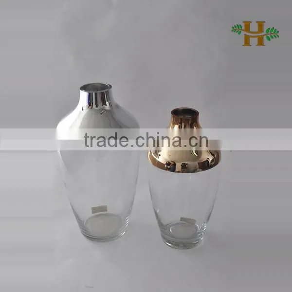 Clear decorative large glass jar, handblown practical single flower glassware for home decoration