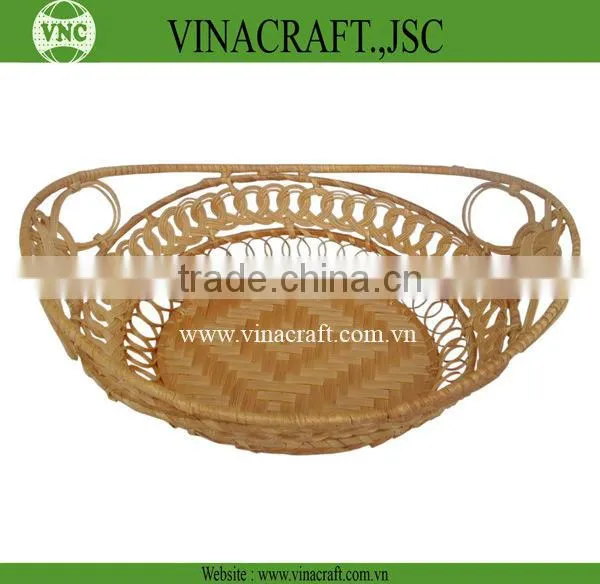 Fruit willow baskets with handle in pink corlor for gift