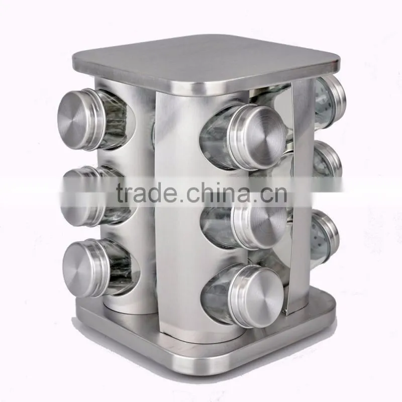 Magnetic Spice Jar Stainless Steel Condiment Sets, Condiment Jar
