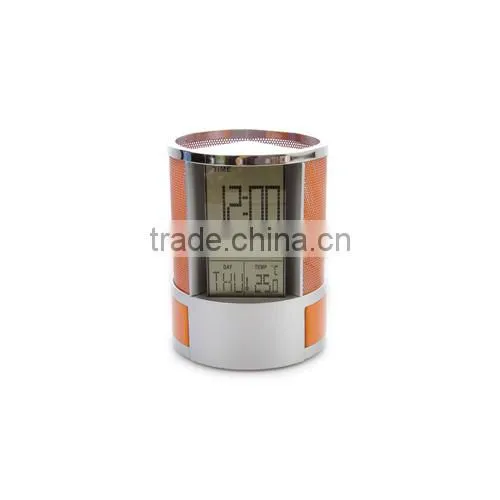 Multifunction table clock,digital clock with pen holder for gift